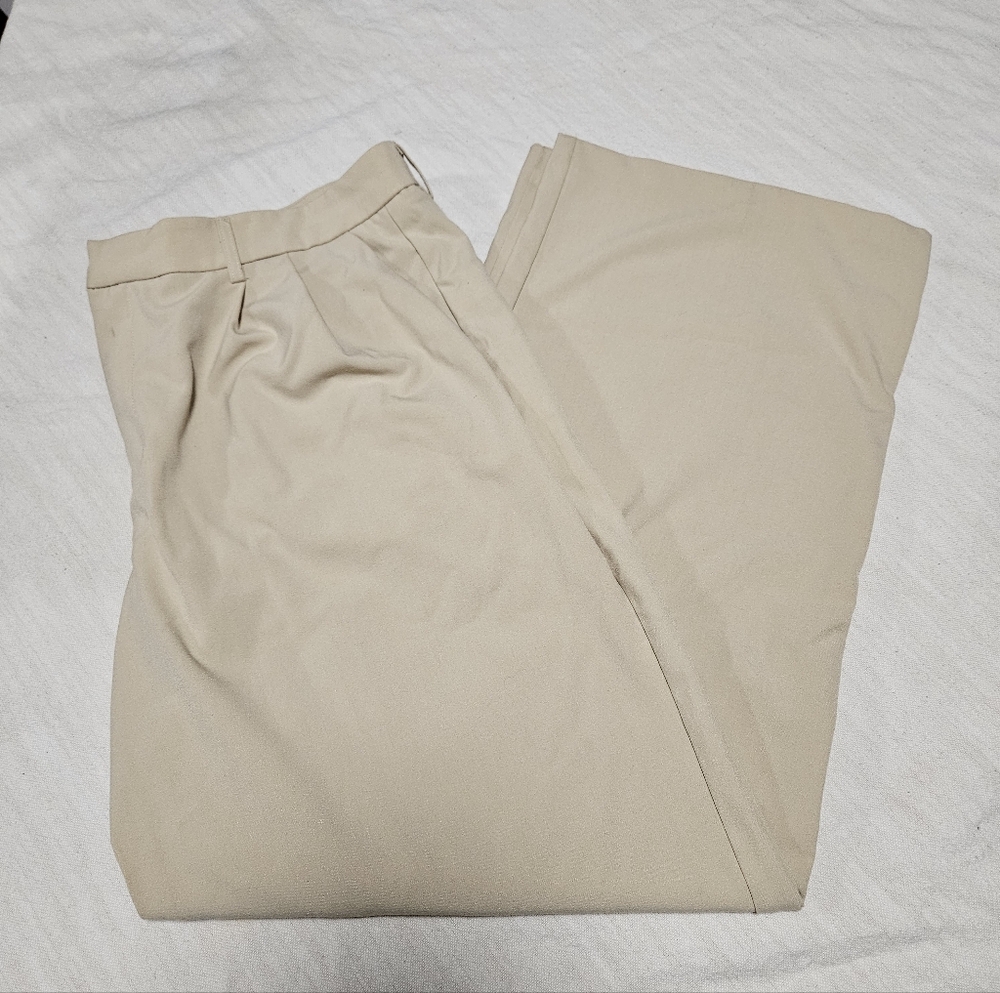 Joie Pleated Front Beige Wide-Leg Trousers Business Casual